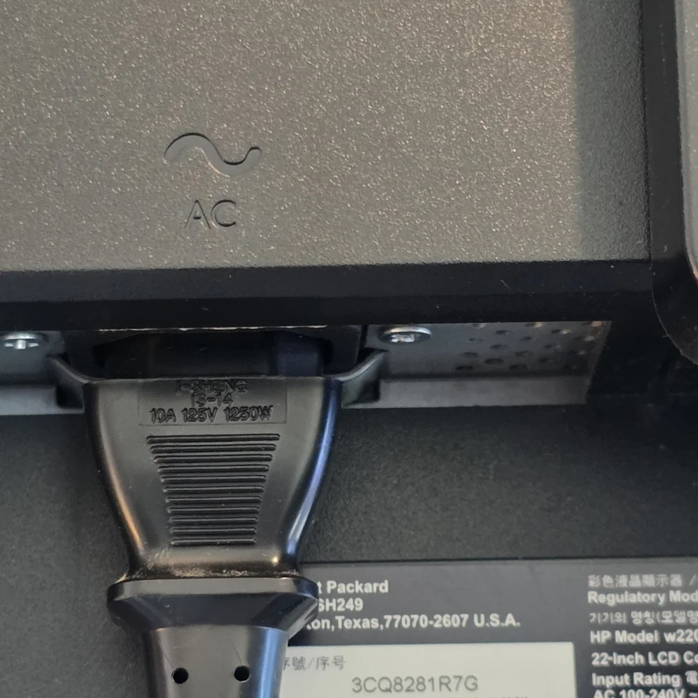 HP w2207h 22